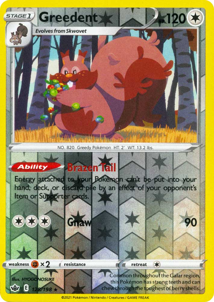 128 / 198 Greedent Rara Holo Reverse foil (EN) -NEAR MINT-