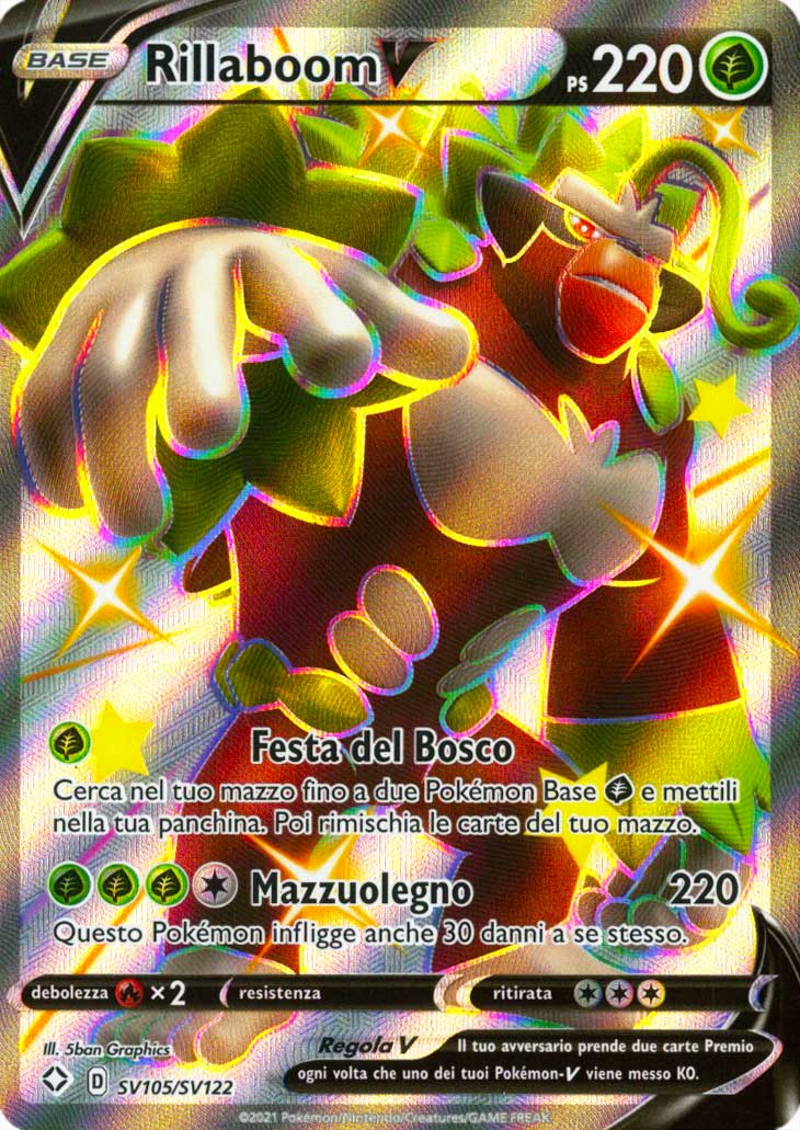 SV105 / SV122 Rillaboom V Rara Shiny Vault V foil (IT) -NEAR MINT-