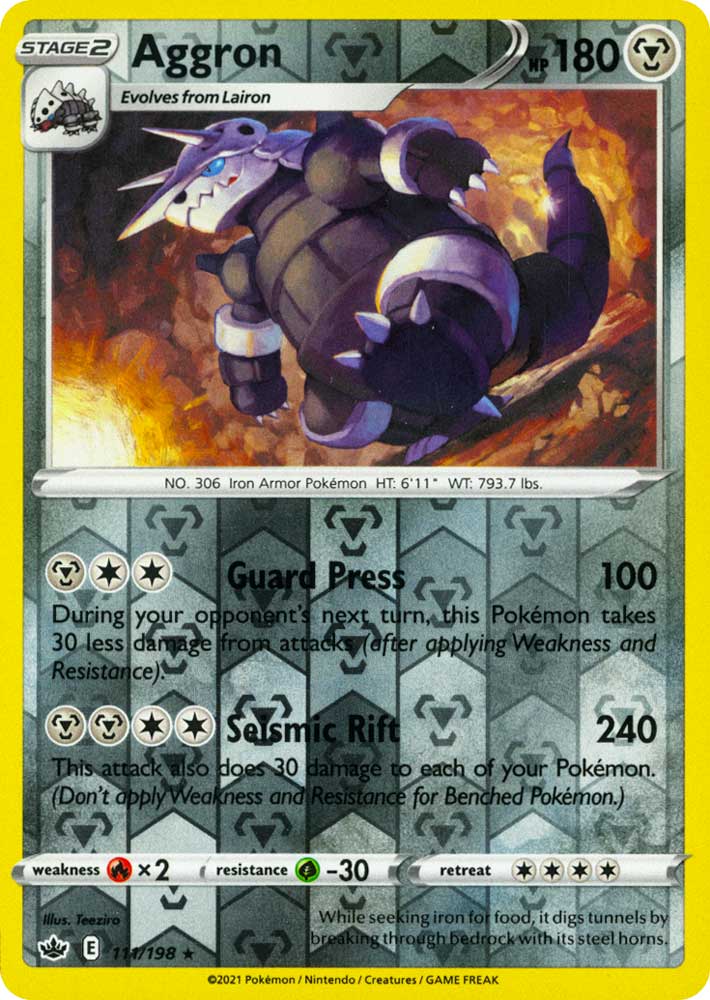 111 / 198 Aggron Rara Reverse foil (EN) -NEAR MINT-