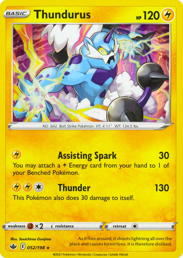 052 / 198 Thundurus Rara Holo foil (EN) -NEAR MINT-