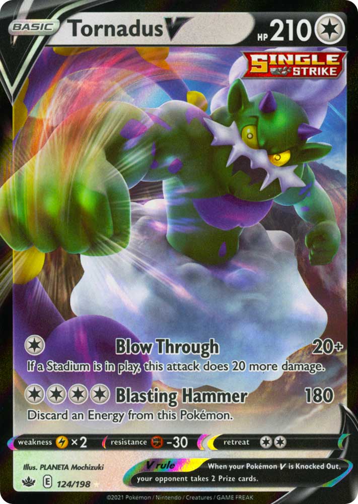 124 / 198 Tornadus V Rara Holo V foil (EN) -NEAR MINT-