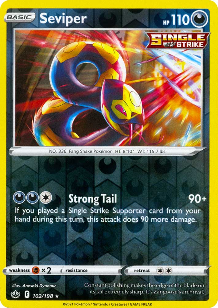 102 / 198 Seviper Rara Reverse foil (EN) -NEAR MINT-