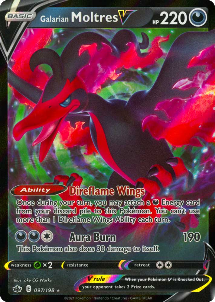097 / 198 Galarian Moltres V Rara Holo V foil (EN) -NEAR MINT-