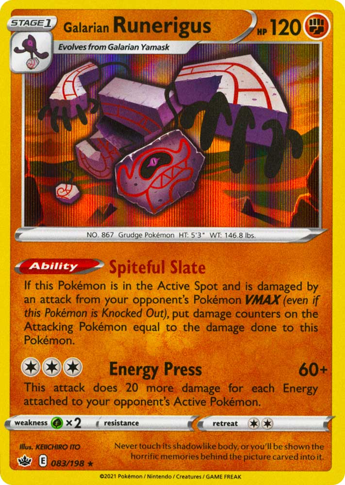 083 / 198 Galarian Runerigus Rara Holo foil (EN) -NEAR MINT-
