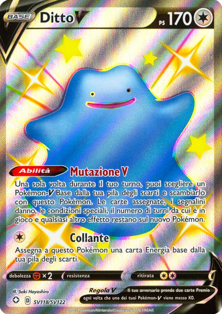 SV118 / SV122 Ditto V Rara Shiny Vault V foil (IT) -NEAR MINT-