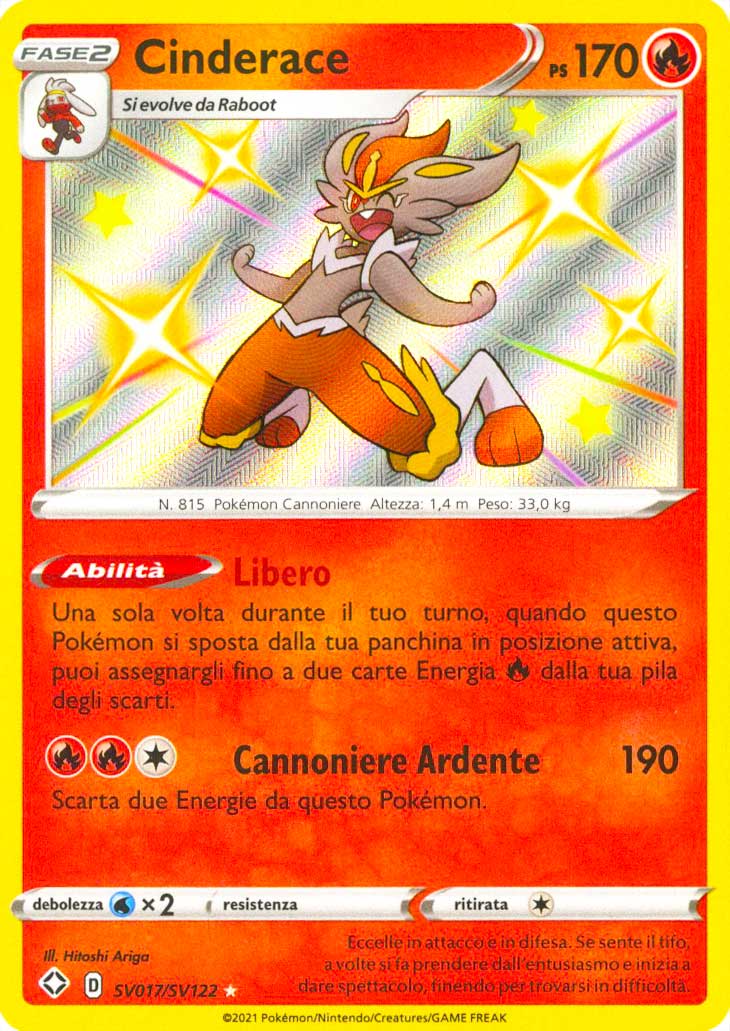 SV017 / SV122 Cinderace Rara Shiny Vault foil (IT) -NEAR MINT-