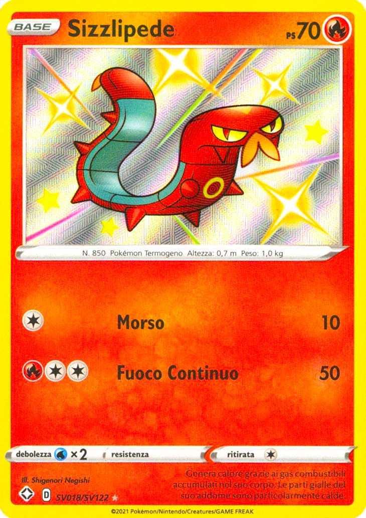 SV018 / SV122 Sizzlipede Rara Shiny Vault foil (IT) -NEAR MINT-