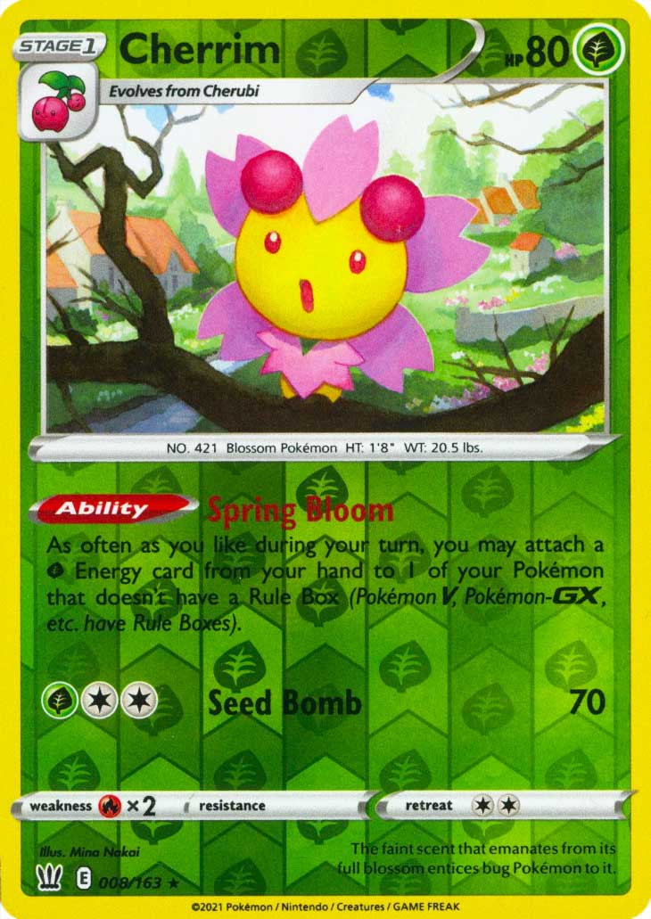 008 / 163 Cherrim Rara Reverse foil (EN) -NEAR MINT-