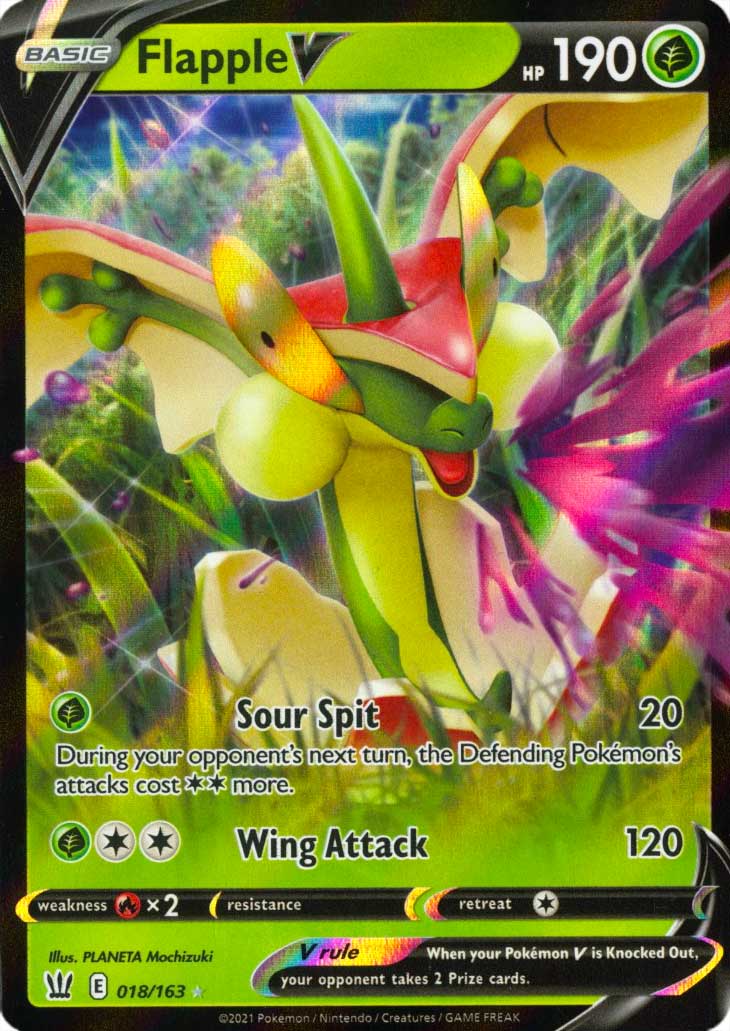 018 / 163 Flapple V Rara Holo V foil (EN) -NEAR MINT-