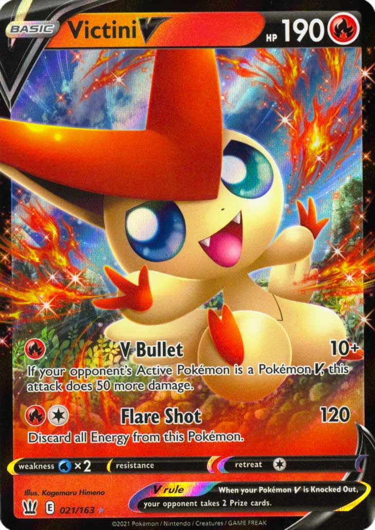021 / 163 Victini V Rara Holo V foil (EN) -NEAR MINT-