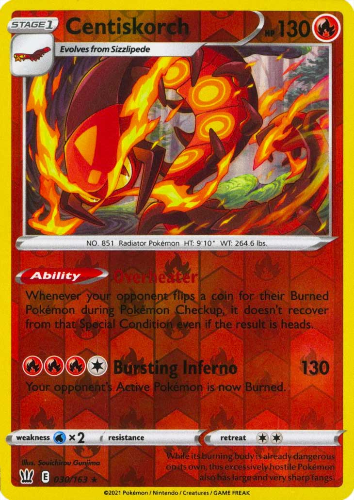 030 / 163 Centiskorch Rara Reverse foil (EN) -NEAR MINT-