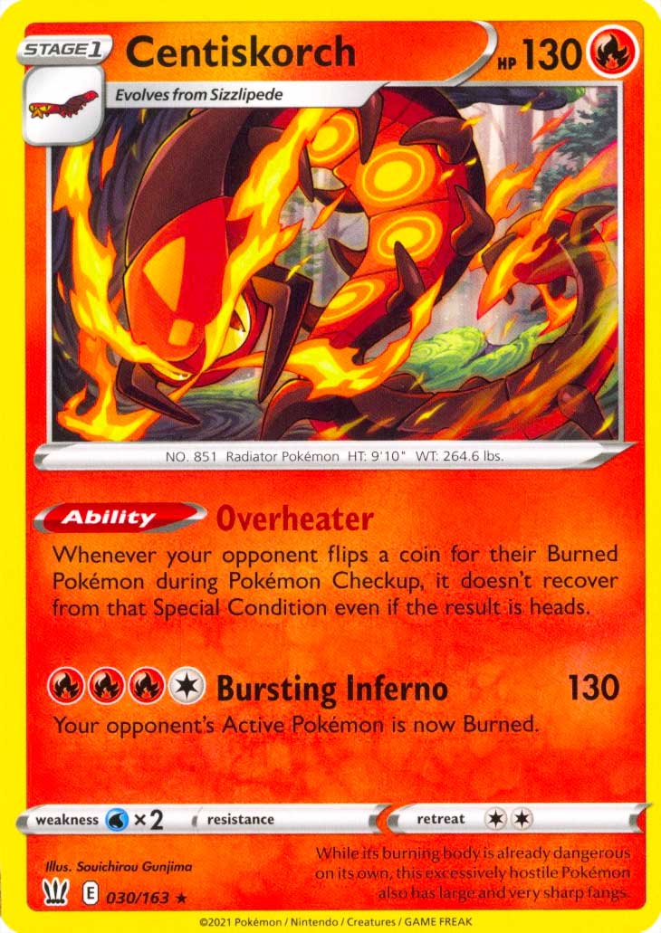 030 / 163 Centiskorch Rara normale (EN) -NEAR MINT-