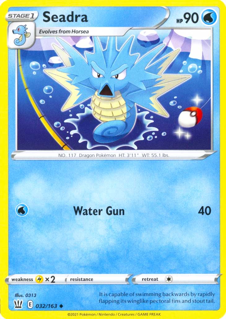 032 / 163 Seadra Non Comune normale (EN) -NEAR MINT-