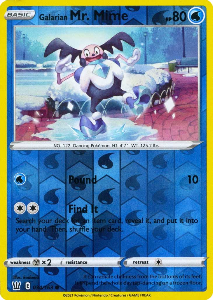 034 / 163 Galarian Mr. Mime Comune Reverse foil (EN) -NEAR MINT-