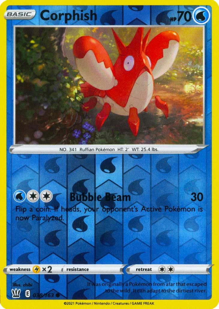 038 / 163 Corphish Comune Reverse foil (EN) -NEAR MINT-