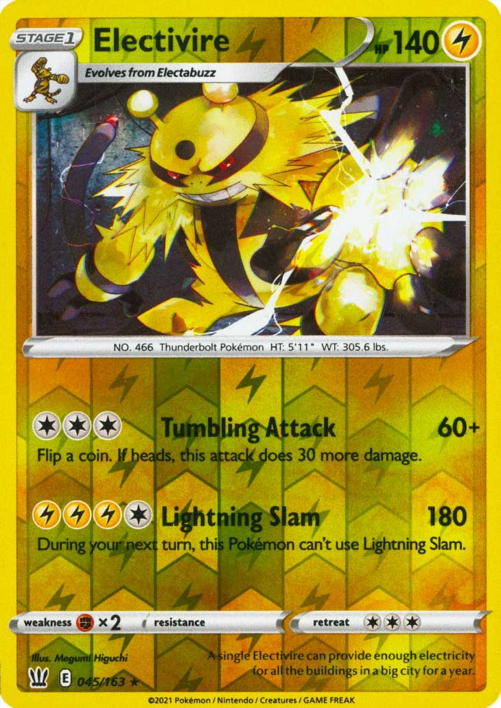 045 / 163 Electivire Rara Reverse foil (EN) -NEAR MINT-