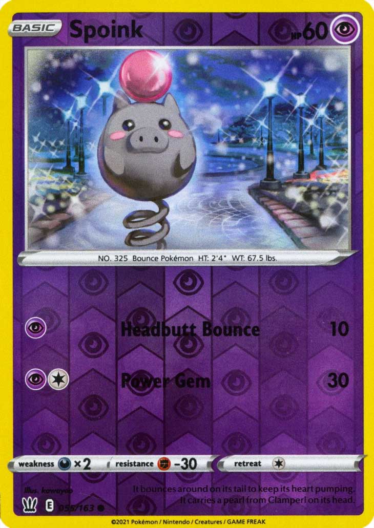 055 / 163 Spoink Comune Reverse foil (EN) -NEAR MINT-