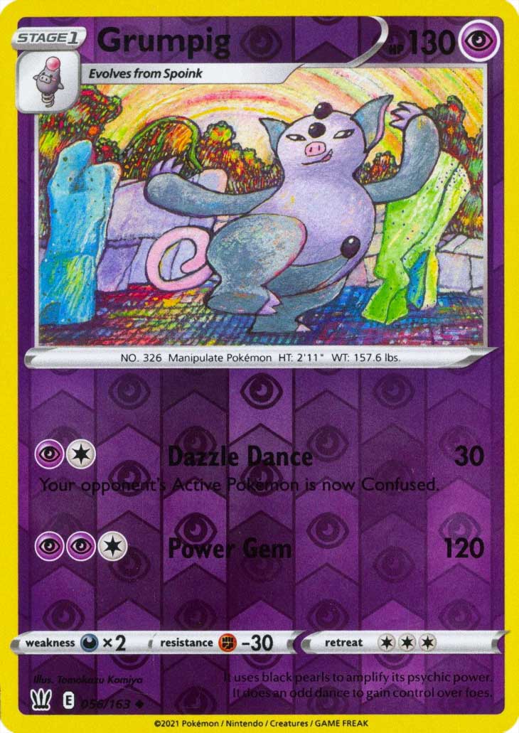 056 / 163 Grumpig Non Comune Reverse foil (EN) -NEAR MINT-