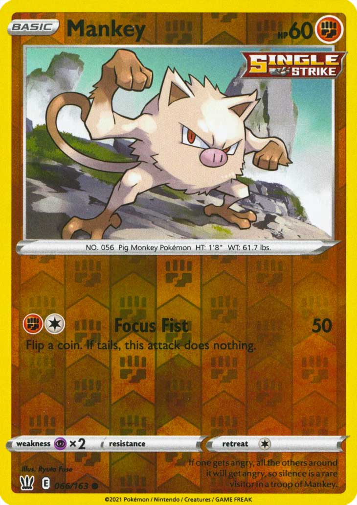 066 / 163 Mankey Comune Reverse foil (EN) -NEAR MINT-