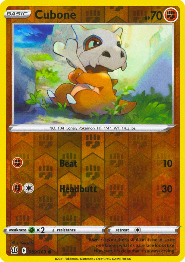 069 / 163 Cubone Comune Reverse foil (EN) -NEAR MINT-