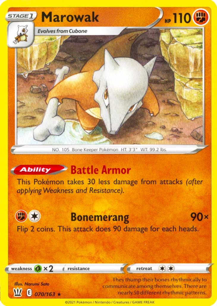 070 / 163 Marowak Rara normale (EN) -NEAR MINT-