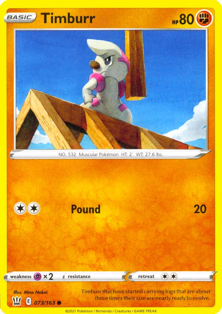 073 / 163 Timburr Comune normale (EN) -NEAR MINT-