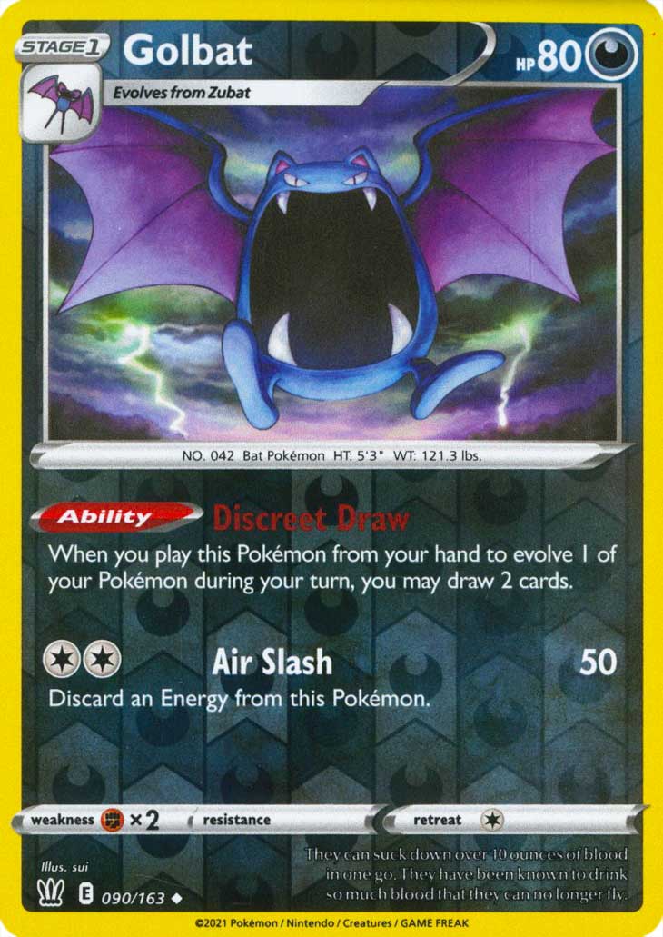 090 / 163 Golbat Non Comune Reverse foil (EN) -NEAR MINT-