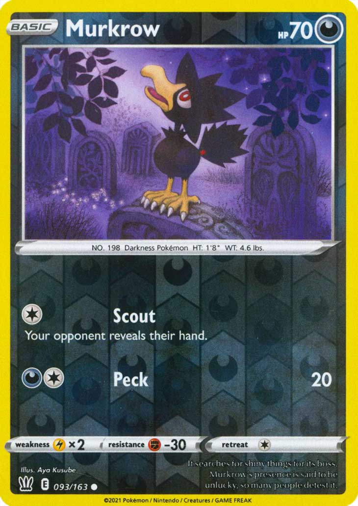 093 / 163 Murkrow Comune Reverse foil (EN) -NEAR MINT-