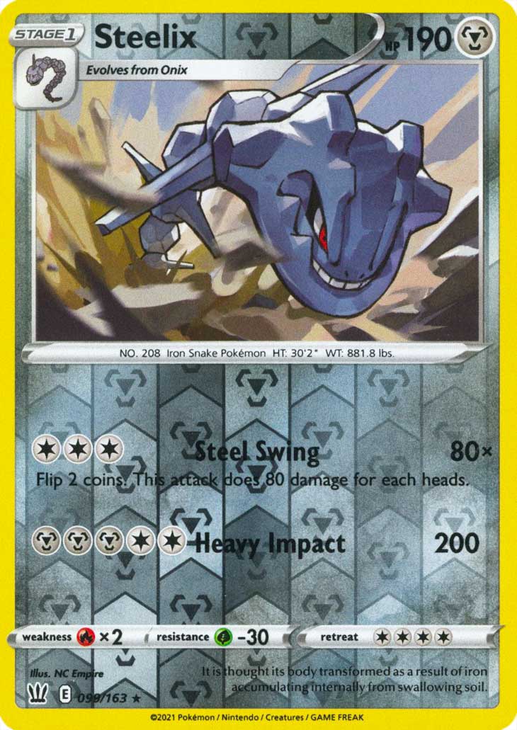 099 / 163 Steelix Rara Holo Reverse foil (EN) -NEAR MINT-