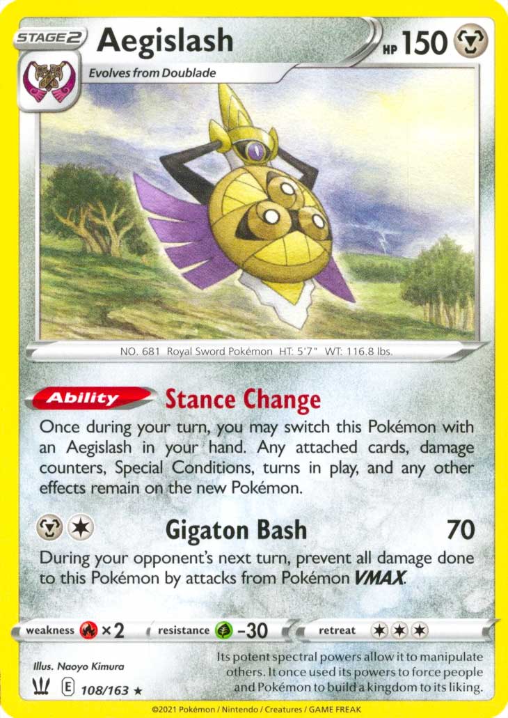 108 / 163 Aegislash Rara normale (EN) -NEAR MINT-