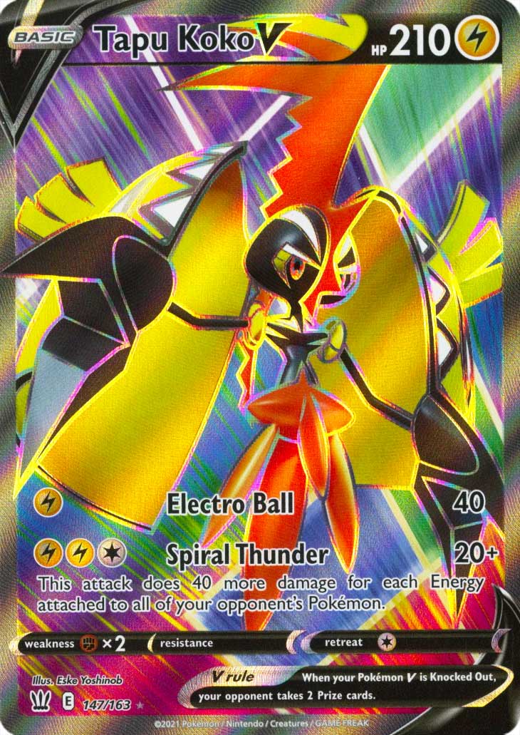 147 / 163 Tapu Koko V Ultra Rara V Full Art foil (EN) -NEAR MINT-