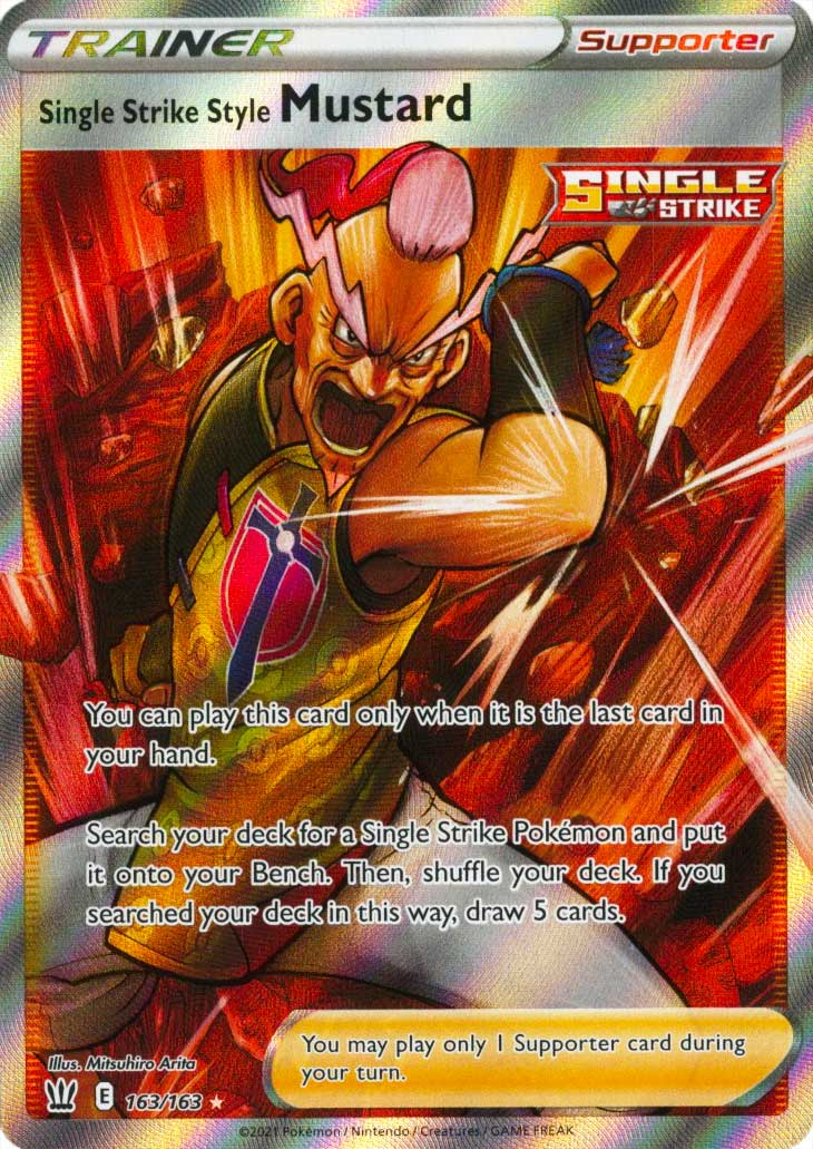 163 / 163 Single Strike Style Mustard Ultra Rara Full Art foil (EN) -NEAR MINT-