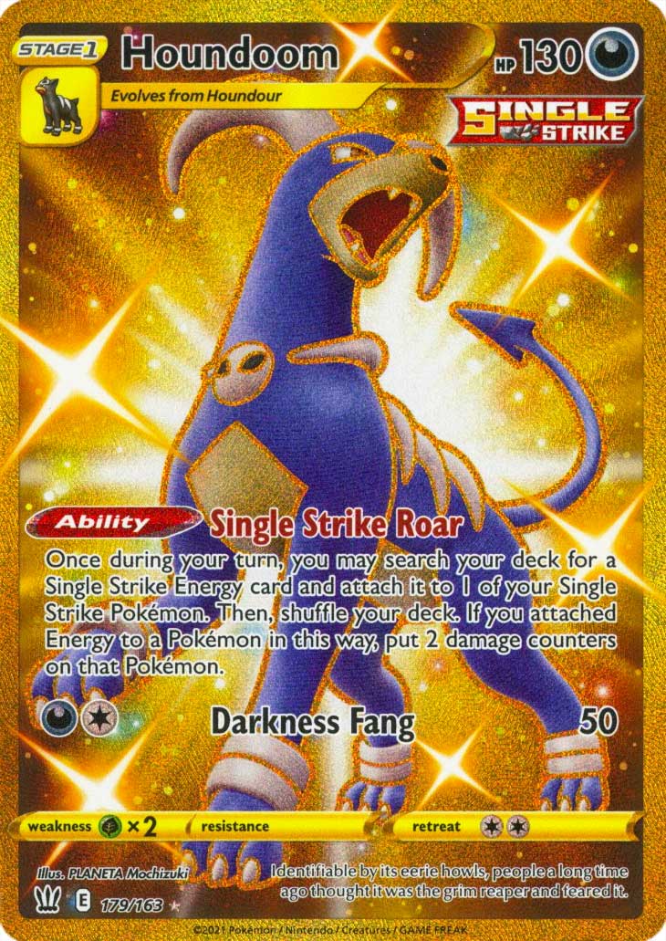 179 / 163 Houndoom Rara Segreta Gold foil (EN) -NEAR MINT-