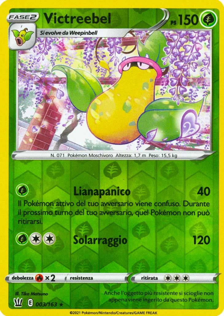 003 / 163 Victreebel Rara Reverse foil (IT) -NEAR MINT-