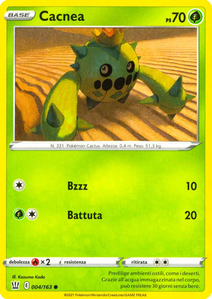 004 / 163 Cacnea Comune normale (IT) -NEAR MINT-