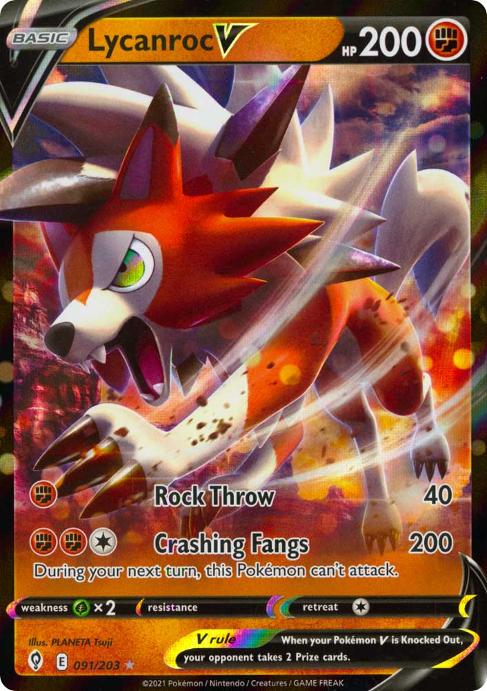 091 / 203 Lycanroc V Rara Holo V foil (EN) -NEAR MINT-