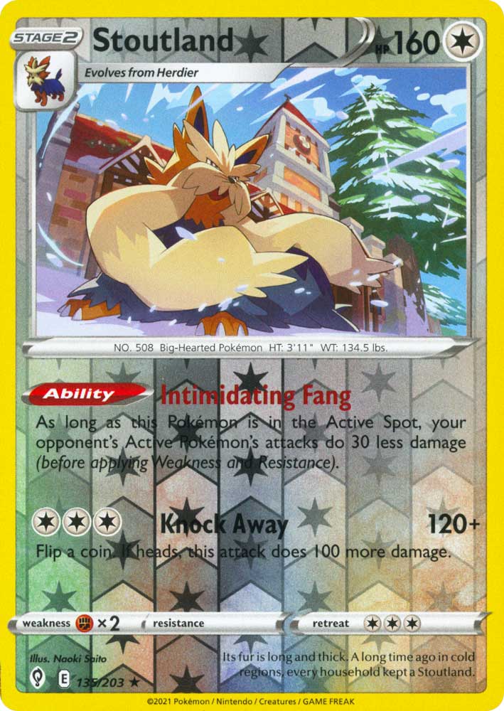 135 / 203 Stoutland Rara Reverse foil (EN) -NEAR MINT-