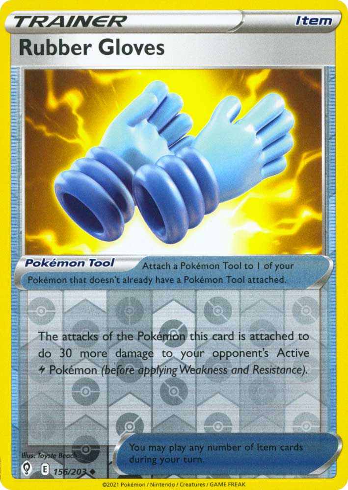 156 / 203 Rubber Gloves Non Comune Reverse foil (EN) -NEAR MINT-