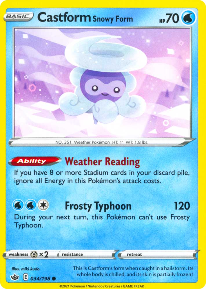 034 / 198 Castform Snowy Form Comune normale (EN) -NEAR MINT-