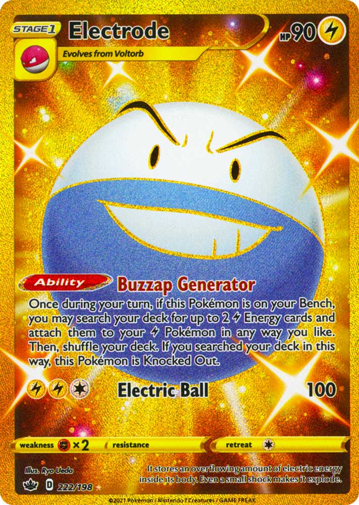 222 / 198 Electrode Rara Segreta Gold foil (EN) -NEAR MINT-