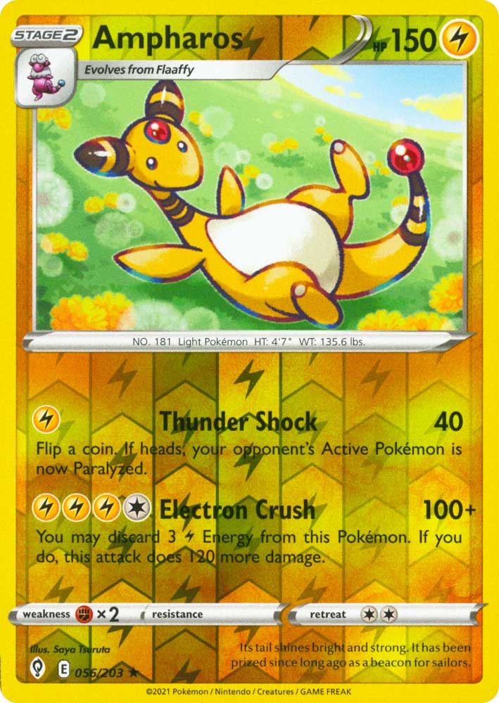 056 / 203 Ampharos Rara Reverse foil (EN) -NEAR MINT-