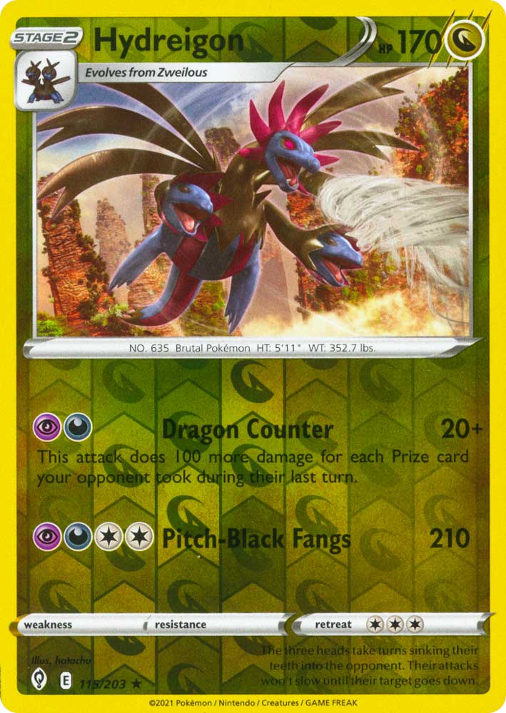115 / 203 Hydreigon Rara Holo Reverse foil (EN) -NEAR MINT-