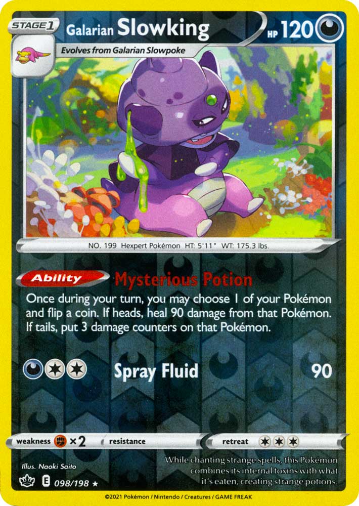 098 / 198 Galarian Slowking Rara Holo Reverse foil (EN) -NEAR MINT-