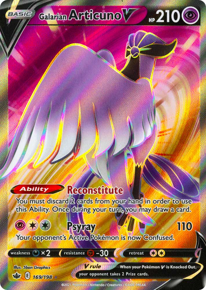 169 / 198 Galarian Articuno V Ultra Rara V Full Art foil (EN) -NEAR MINT-