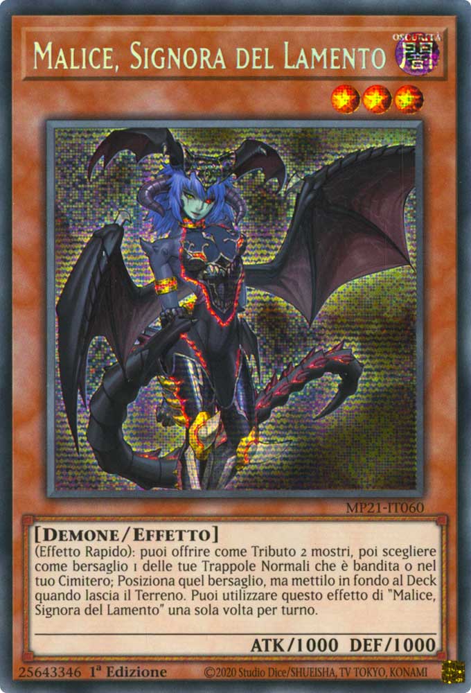 MP21-IT060 Malice, Signora del Lamento rara segreta prismatica 1a Edizione (IT) -NEAR MINT-