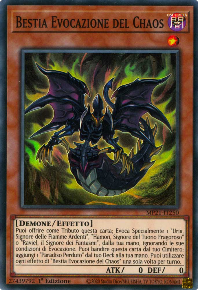 MP21-IT250 Bestia Evocazione del Chaos super rara 1a Edizione (IT) -NEAR MINT-