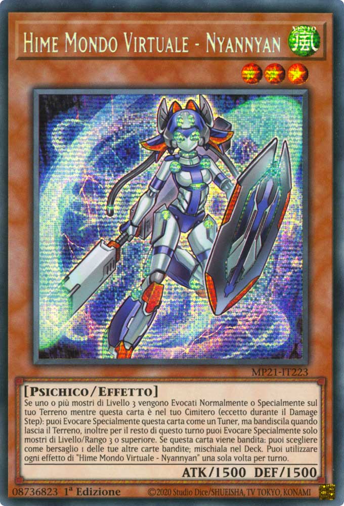 MP21-IT223 Hime Mondo Virtuale - Nyannyan rara segreta prismatica 1a Edizione (IT) -NEAR MINT-