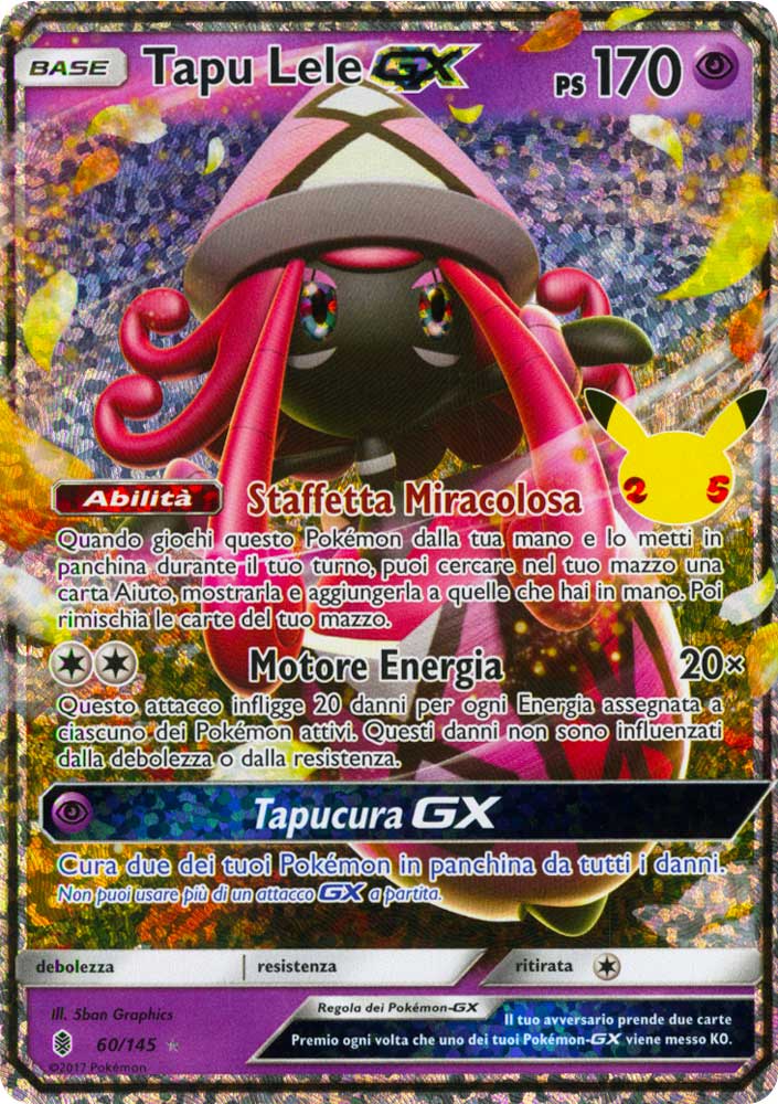 60 / 145 Tapu Lele GX Rara Segreta GX Full Art Foil (IT) -NEAR MINT-