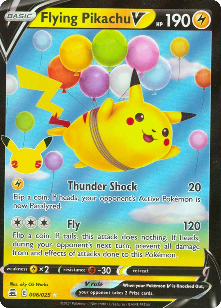 06 / 25 Flying Pikachu V Rara Holo V Foil (EN) -NEAR MINT-