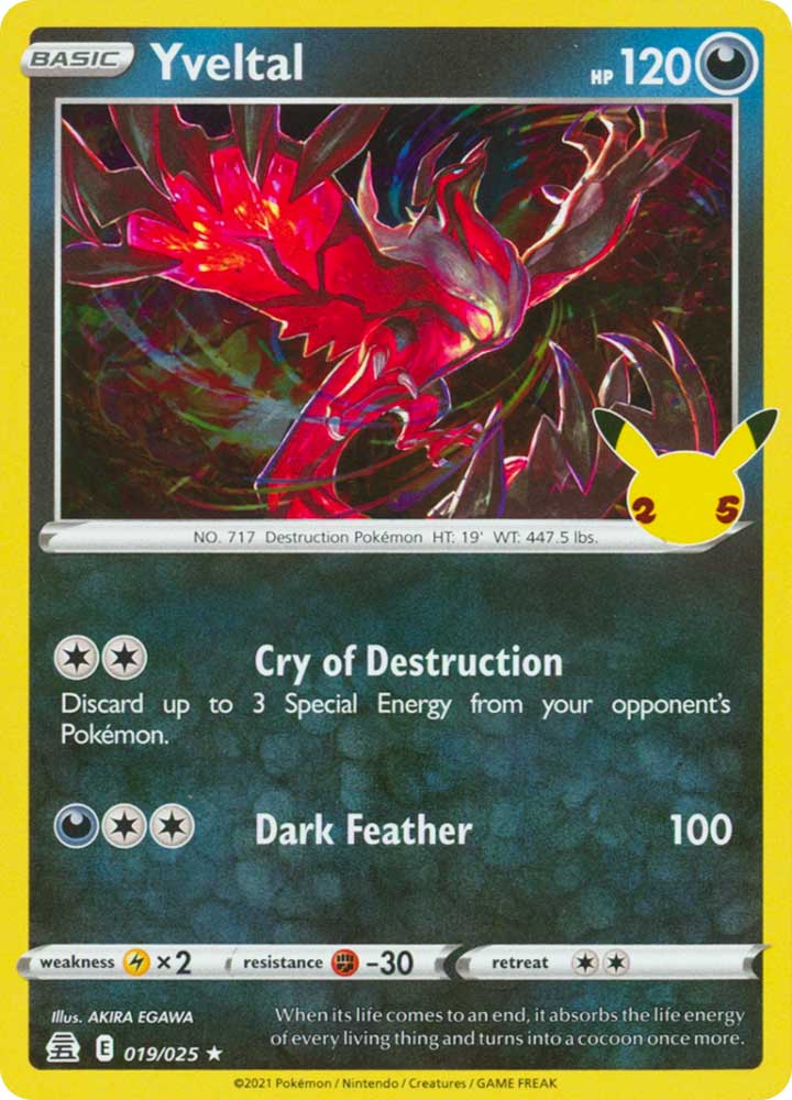 19 / 25 Yveltal Rara Foil (EN) -NEAR MINT-